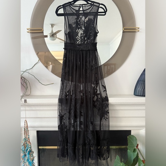 NWT By Anthropologie Embroidered Mesh Maxi Dress - Picture 6 of 10